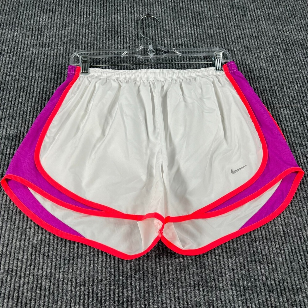 Nike Shorts Dri-Fit Womens Large White Lined Drawstring No Pockets 3" Inseam
